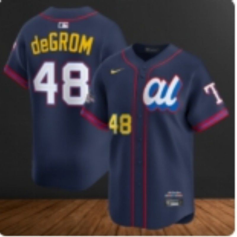 Men 2025 Texas Rangers #48 DeGrom Drak Blue All star Nike MLB Jersey style 02->seattle mariners->MLB Jersey